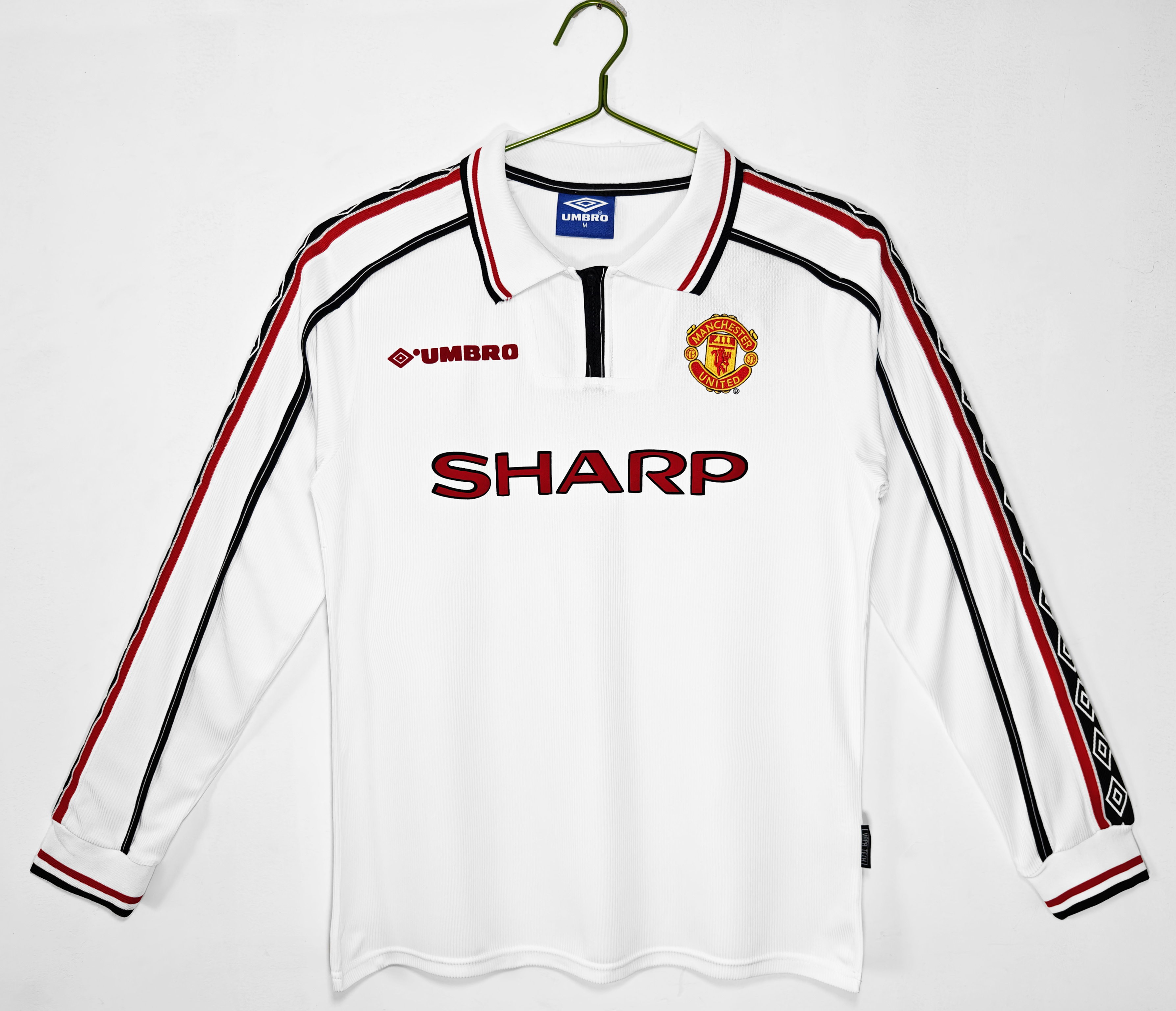 Camiseta de fútbol Manchester United 1998/99 VISITANTE MANGA LARGA VERSION FAN
